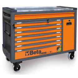 Verktygsvagn, extra stor, 8 lådor, anti-tilt, 1100 kg, rostfritt stål, Beta Tools