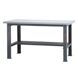 Arbetsbänk, enkel, rostfritt stål MDF, 1,6 m, 1000 kg, Beta