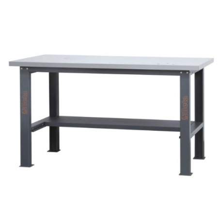 Arbetsbänk, enkel, rostfritt stål MDF, 1,6 m, 1000 kg, Beta