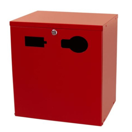 Skåp för batteri och lampinsamling 2x9 L röd
