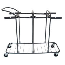 Sorteringsvagn stor 6 med två säckhållare grå utan kärl