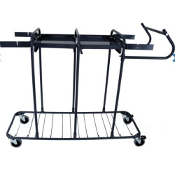 Sorteringsvagn stor 8 med två bord grå utan kärl