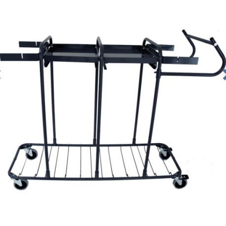 Sorteringsvagn stor 8 med två bord grå utan kärl