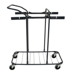 Sorteringsvagn mellan fem grå utan kärl