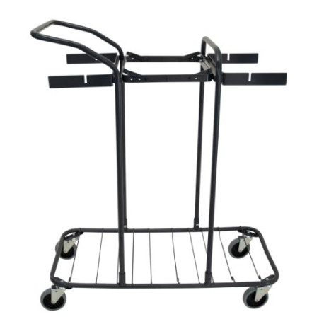 Sorteringsvagn mellan fem grå utan kärl