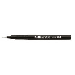 Fineliner Artline 200 Fine 0,4 svart 12-pack
