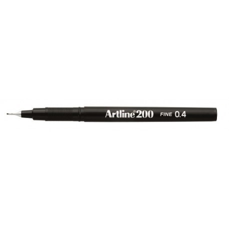 Fineliner Artline 200 Fine 0,4 svart 12-pack