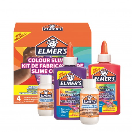 Slime med färger i olika färgkits Elmers 4-pack