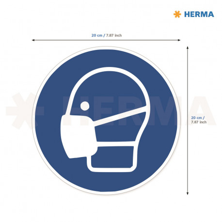 Herma etikett Använd munskydd 20 i diameter (5)