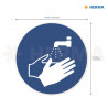 Herma etikett Tvätta händerna 10 i diameter (20)