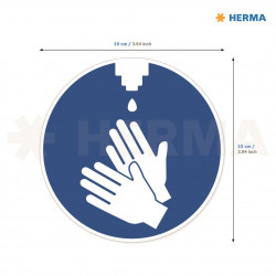 Herma etikett Sprita händerna 10 i diameter (20)