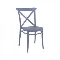 Cross - Stapelbar stol i 5 färger med kryssad rygg