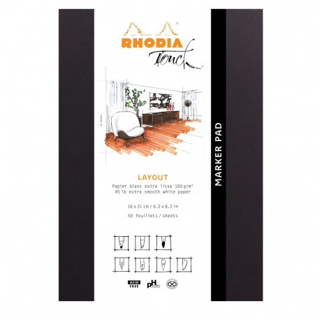 Rhodia Marker pad A5x 50 blad blank 100 g