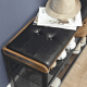 Skohylla med sittbänk, 2 hyllor, rustik vintage 80x30x48 cm