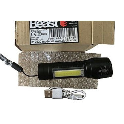 USB LED campingficklampa med sidoljus, laddbar