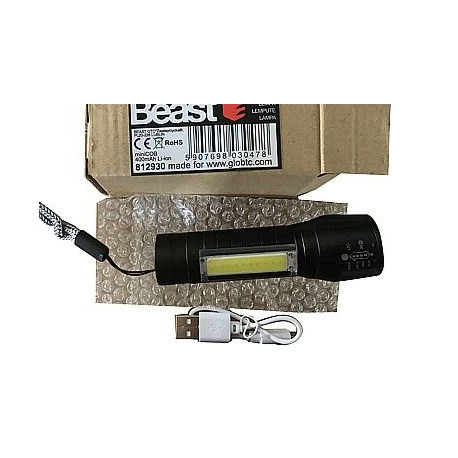 USB LED campingficklampa med sidoljus, laddbar