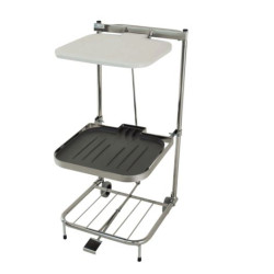Säckställ Erik 60L Kromat med pedal och stödplatta