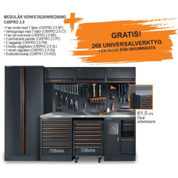 Komplett Modulär Verkstadsinredning, inklusive 268 verktyg, C45PRO 2.0, Beta Tools